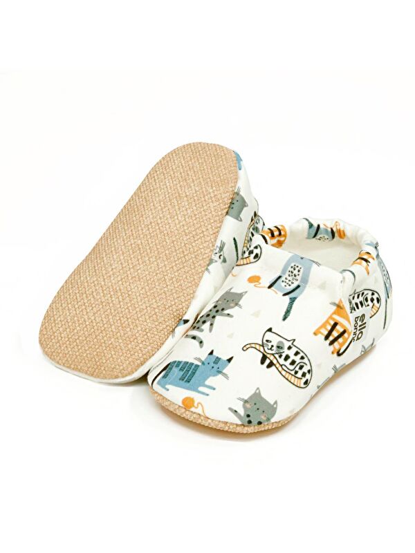 Desenli Bebek Patiği, Kaydırmaz Taban, Ev Kreş Ayakkabısı Panduf - Görsel 3