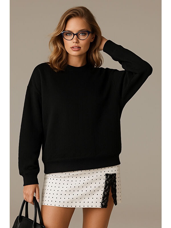 Fashion Friends Oversize Fit Bisiklet Yaka Sweat 25K0141K1