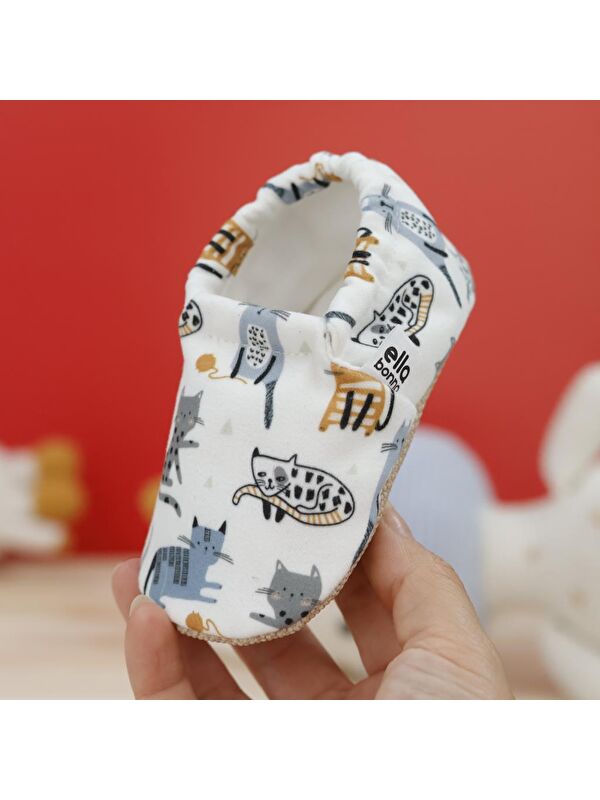 Desenli Bebek Patiği, Kaydırmaz Taban, Ev Kreş Ayakkabısı Panduf - Görsel 6