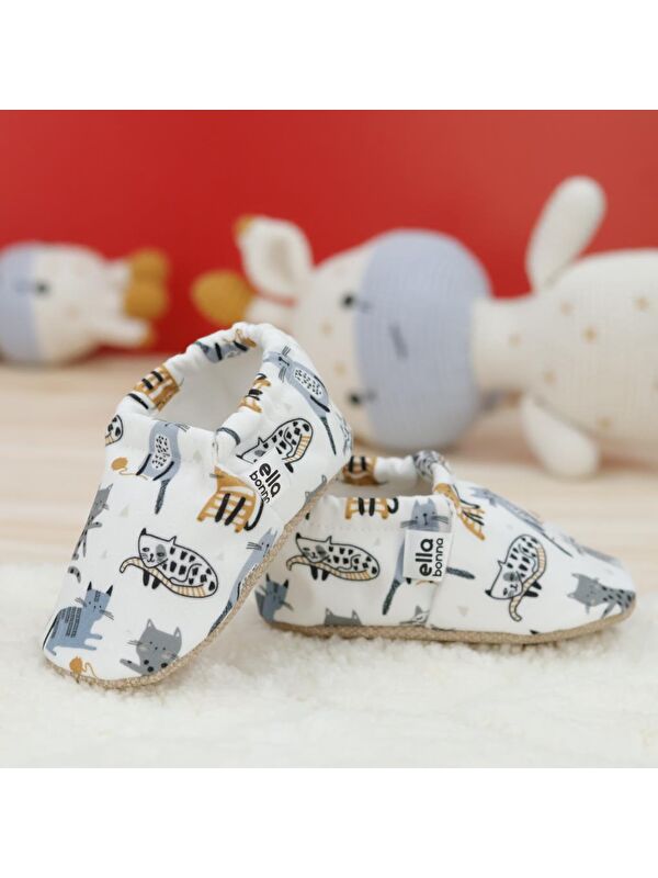 Desenli Bebek Patiği, Kaydırmaz Taban, Ev Kreş Ayakkabısı Panduf - Görsel 7