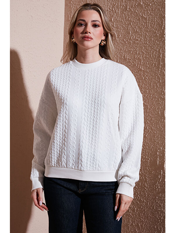 Fashion Friends Oversize Fit Bisiklet Yaka Sweat 25K0141K1