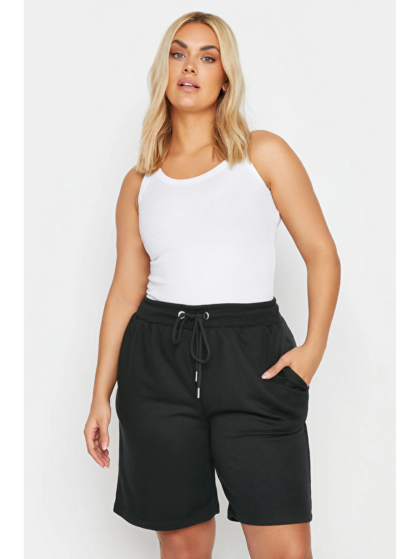 Stil Diva Büyük Beden Cepli Beli Büzgülü Bol Kesim Jogger Şort 124734