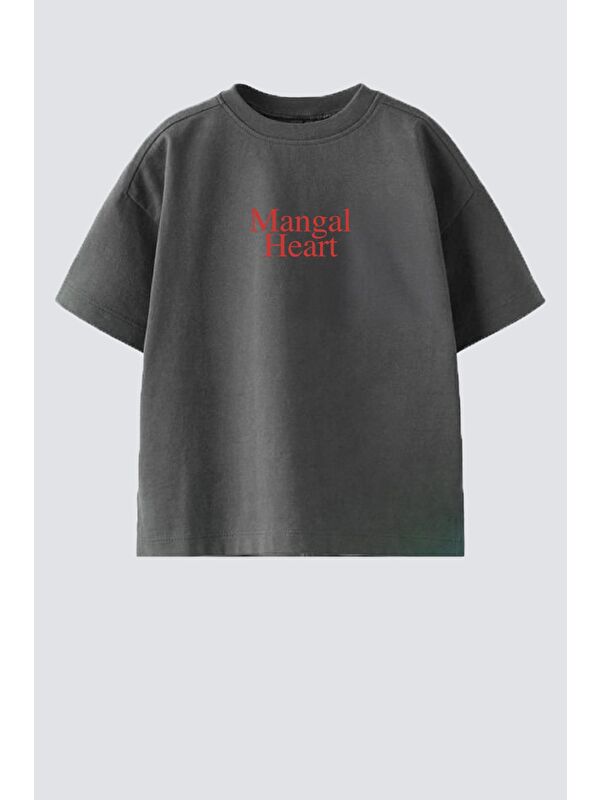 Monila Unisex Çocuk Pamuklu Bisiklet Yaka Baskılı T-Shirt