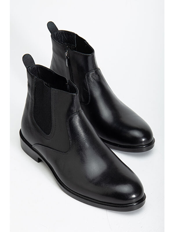 D2145 Hakiki Deri Içi Kürklü Fermuarlı Soğuk Geçirmez Erkek Bot - Görsel 3