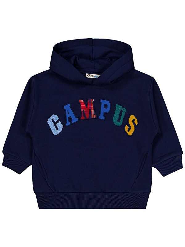 Civil Erkek Çocuk Campus Nakışlı 2-5 Yaş Sweatshirt - Lacivert