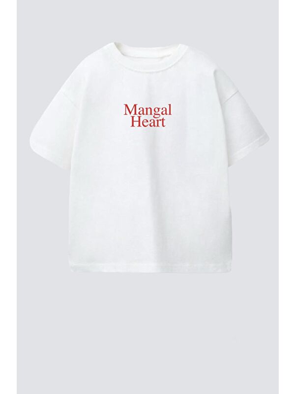Monila Unisex Çocuk Pamuklu Bisiklet Yaka Baskılı T-Shirt