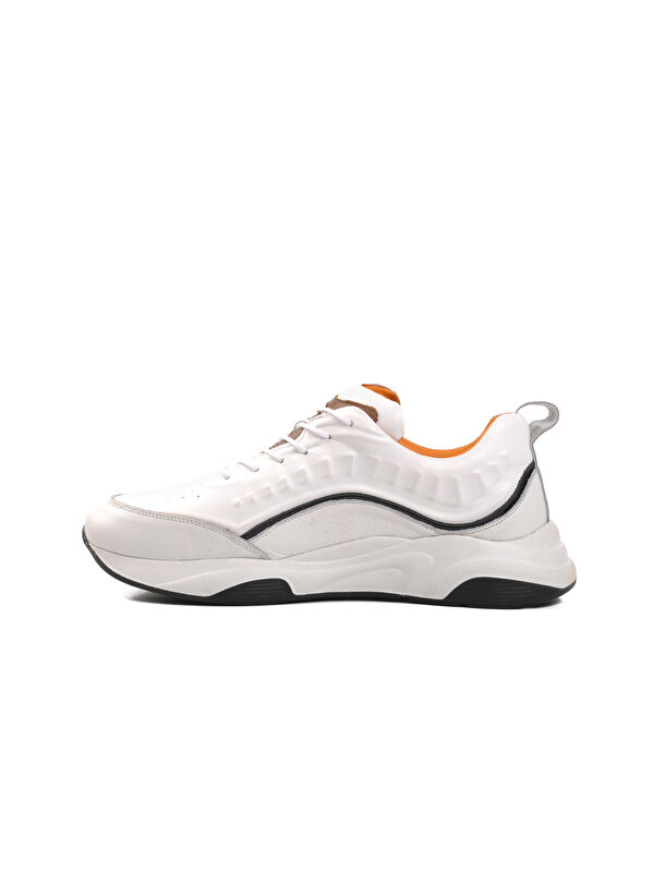 Beyaz Hakiki Deri Erkek Casual Ayakkabı Premium 495 M - Görsel 3