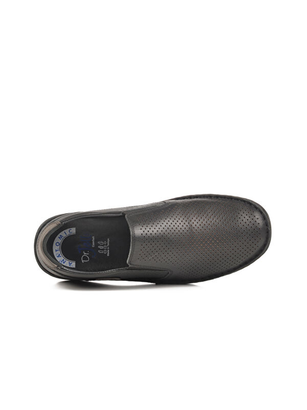 Siyah Hakiki Deri Ortopedik Erkek Casual Ayakkabı 4Y0025 M - Görsel 5