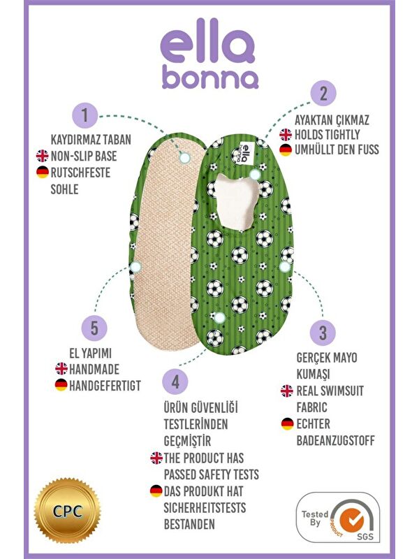 Kaydırmaz Taban, Unisex Bebek, Çocuk Deniz Ayakkabısı, Havuz Patiği, Dinozor - Görsel 4