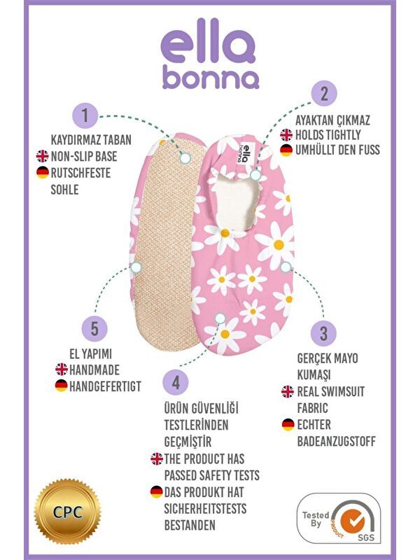 Kaydırmaz Taban, Unisex Bebek, Çocuk Deniz Ayakkabısı, Havuz Patiği, Dinozor - Görsel 4