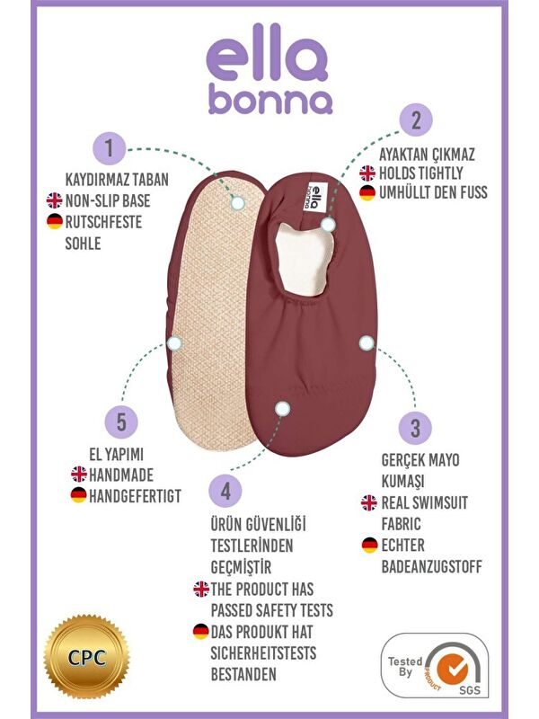 Kaydırmaz Taban, Unisex Bebek, Çocuk Deniz Ayakkabısı, Havuz Patiği, Dinozor - Görsel 4