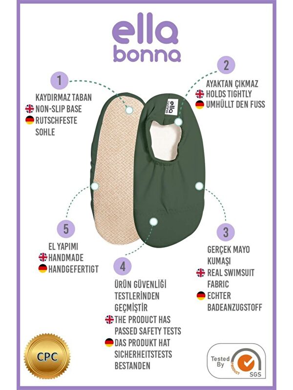 Kaydırmaz Taban, Unisex Bebek, Çocuk Deniz Ayakkabısı, Havuz Patiği, Dinozor - Görsel 4