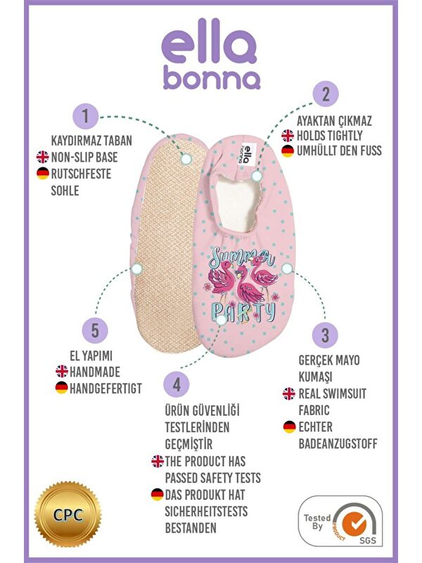 Kaydırmaz Taban, Unisex Bebek, Çocuk Deniz Ayakkabısı, Havuz Patiği, Dinozor - Görsel 4