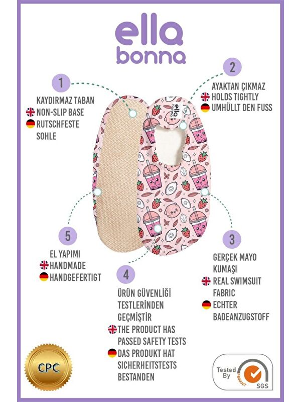 Kaydırmaz Taban, Unisex Bebek, Çocuk Deniz Ayakkabısı, Havuz Patiği, Dinozor - Görsel 4