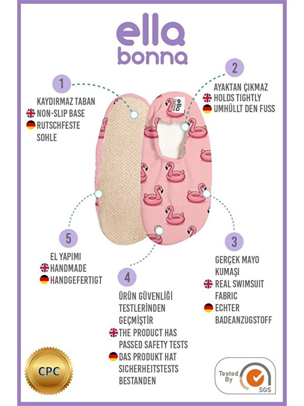 Kaydırmaz Taban, Unisex Bebek, Çocuk Deniz Ayakkabısı, Havuz Patiği, Dinozor - Görsel 4