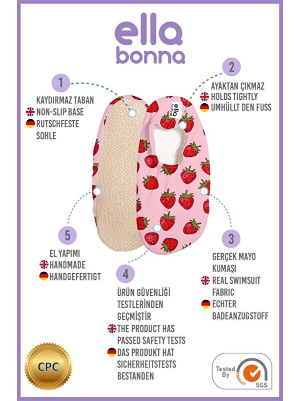 Kaydırmaz Taban, Unisex Bebek, Çocuk Deniz Ayakkabısı, Havuz Patiği, Dinozor - Görsel 4