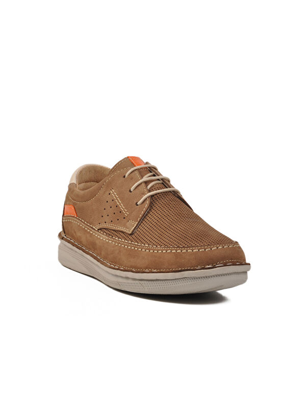 Kum Nubuk Hakiki Deri Erkek Casual Ayakkabı 2627 M - Görsel 4