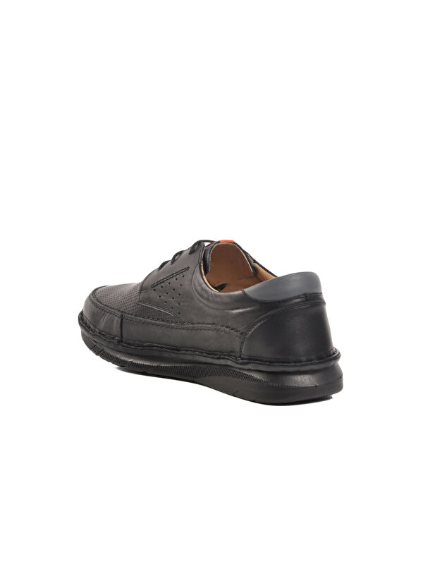 Siyah Hakiki Deri Erkek Casual Ayakkabı 2627 M - Görsel 5