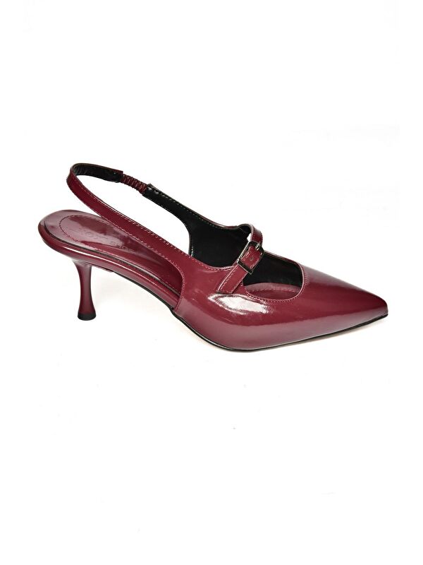 S4042006 Bordo Kadın Topuklu Ayakkabı - Görsel 2