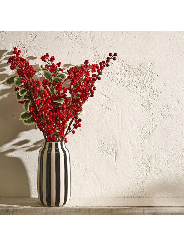 Bella Maison Rise Stoneware Vazo Siyah-Beyaz (14x14x26 cm)