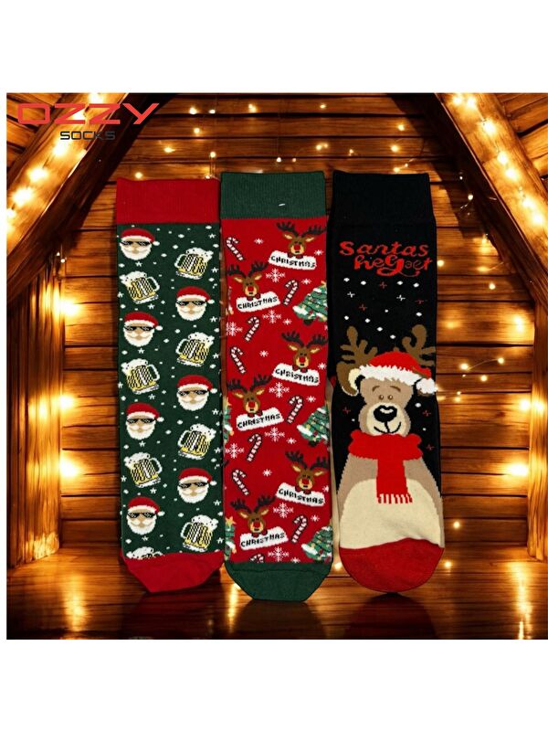 Ozzy Socks Unisex Yılbaşı Çorap 3 Çift