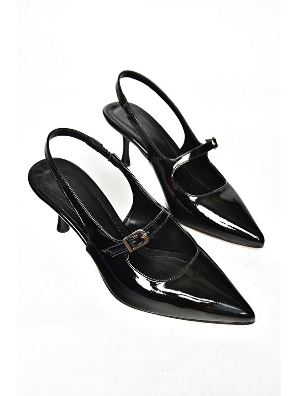 S4042006 Siyah Kadın Topuklu Ayakkabı - Görsel 4