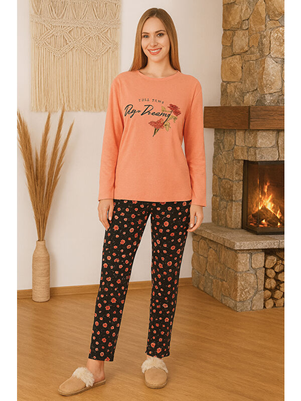 Remsa Kadın Desenli Saphire Pijama Takımı 0477 Nar Çiçeği02