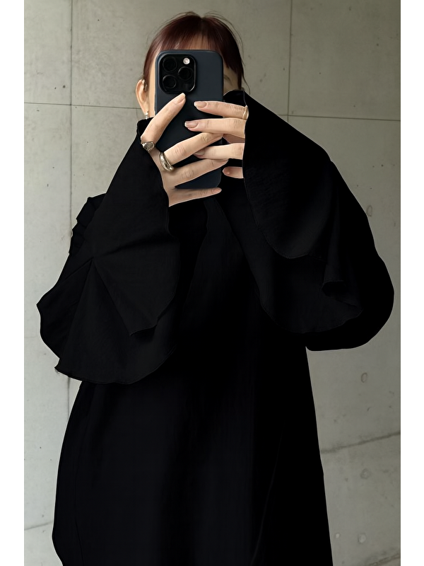 Tarz Cool Kadın Bol Kesim Zil Kollu Oversize Bluz