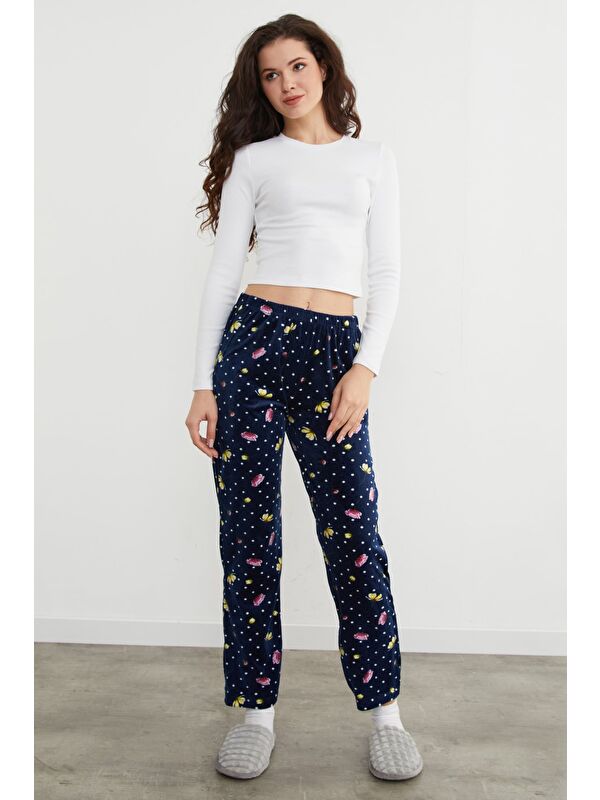 Fullamoda Geyik Baskılı Kadife Pijama Altı
