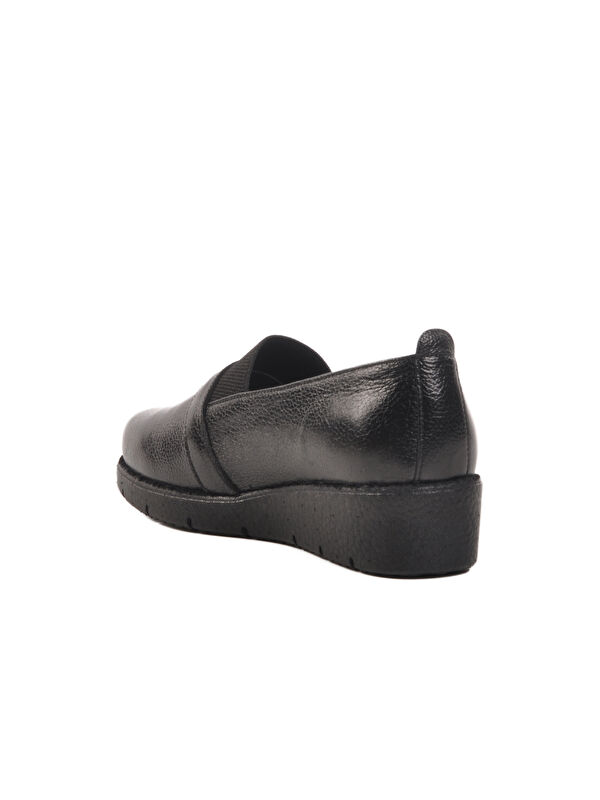 Siyah Hakiki Deri Kadın Casual Ayakkabı BB0114 Z - Görsel 5