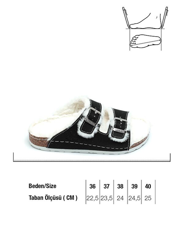 Mantar Taban Pelüşlü Kışlık Kadın Terlik - Görsel 7
