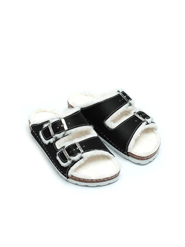 Mantar Taban Pelüşlü Kışlık Kadın Terlik - Görsel 10