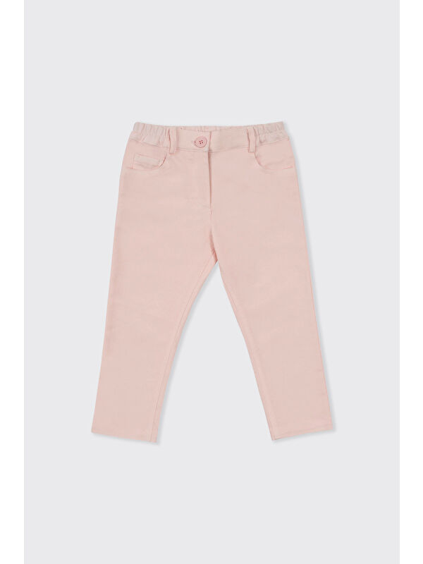 Panço Kız Bebek Düğmeli Pembe Pantolon