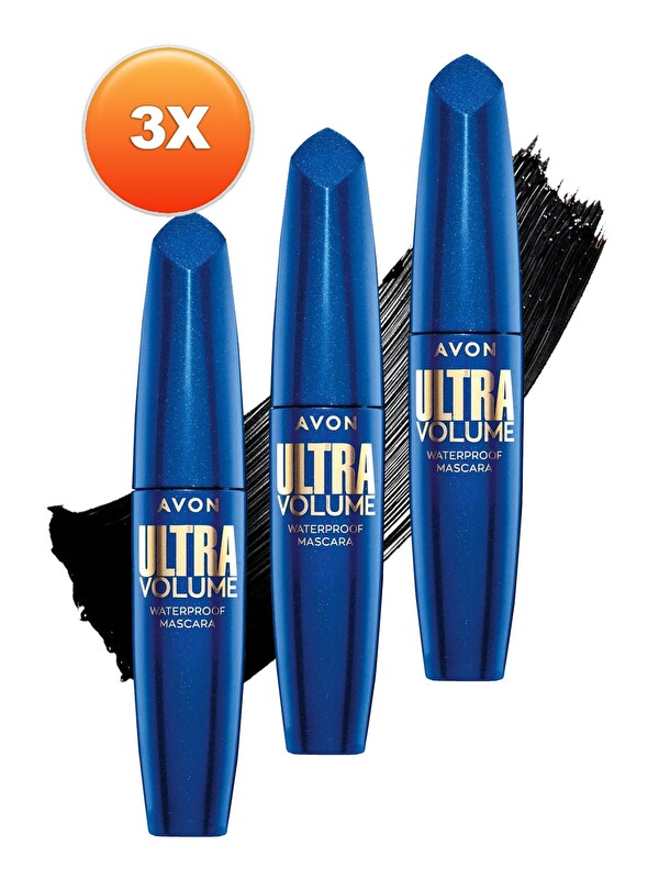 AVON Ultra Volume Maskara Blackest Black 3'lü Set