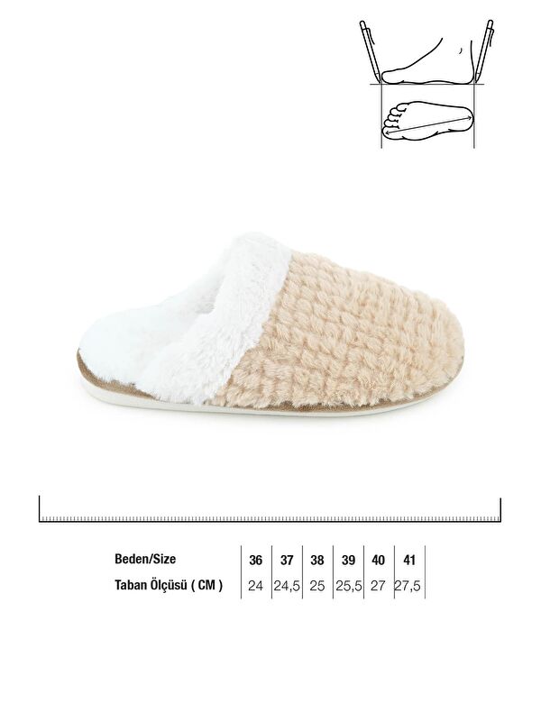 Kışlık İçi Pelüşlü Kadın Ev Terlik - Görsel 3