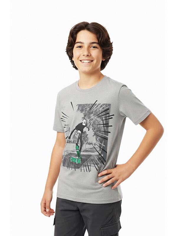 Modanino Erkek Çocuk %100 Pamuk T-Shirt-KayKay Baskılı-12-16 Yaş 12526