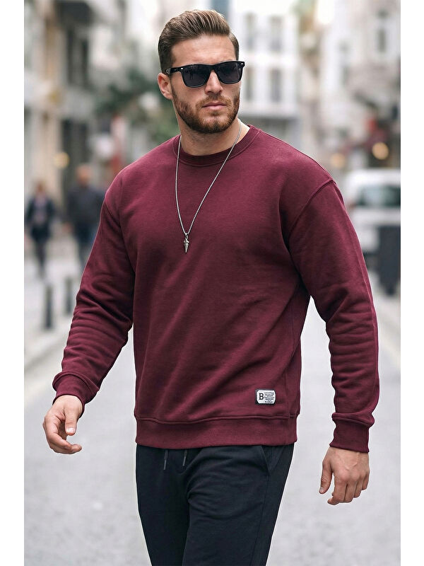Buratti Regular Fit Bisiklet Yaka Pamuklu İçi Tüylü Yumuşak Şardonlu Erkek Sweat 5905255