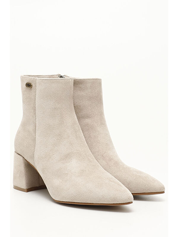 TEN Sivri Burun Topuklu Fermuarlı Kadın Günlük Bot 32153 - Görsel 3