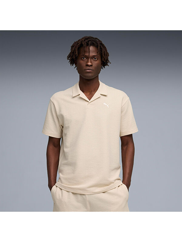 Puma Essential Elevated Material Erkek Pembe Polo Yaka Tişört
