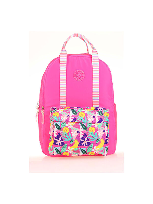 Kaukko Double Stripe Sırt Çantası Pink K1762