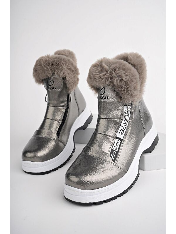 BUBBLE Kaymaz Taban İçi Kürklü Yandan Fermuarlı Çocuk Bot - Görsel 3