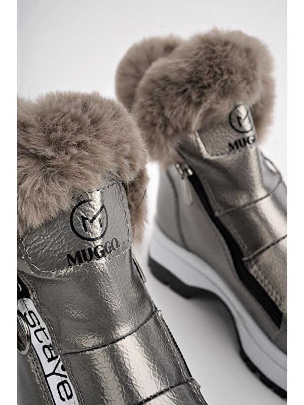 BUBBLE Kaymaz Taban İçi Kürklü Yandan Fermuarlı Çocuk Bot - Görsel 6