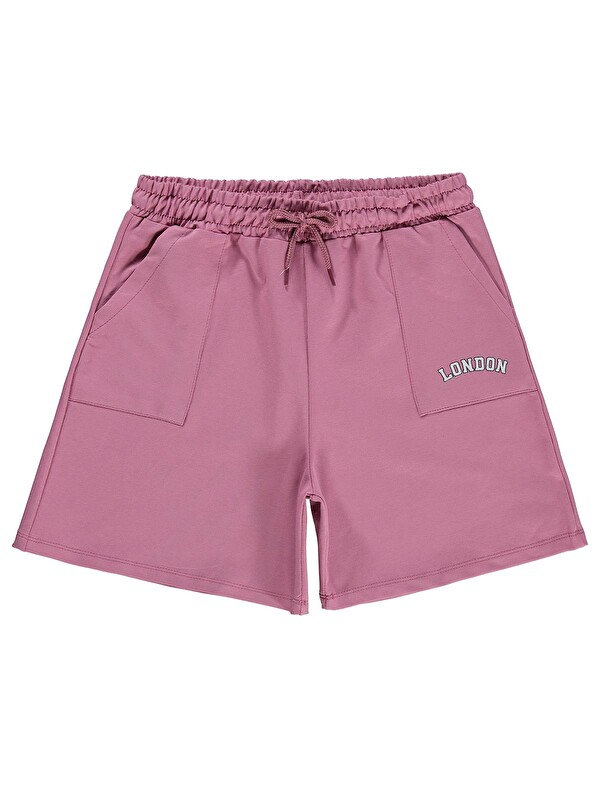 Civil Girls London Baskılı 10-13 Yaş Şort - Pembe