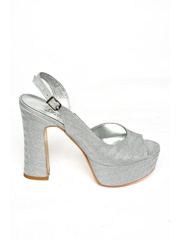 S2460599 Gümüş Kadın Topuklu Ayakkabı - Görsel 3