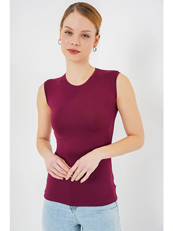Bigdart Kadın Kolsuz Body 4347 - Bordo