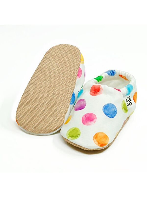 Desenli Bebek Patiği, Kaydırmaz Taban, Ev Kreş Ayakkabısı Panduf - Görsel 3
