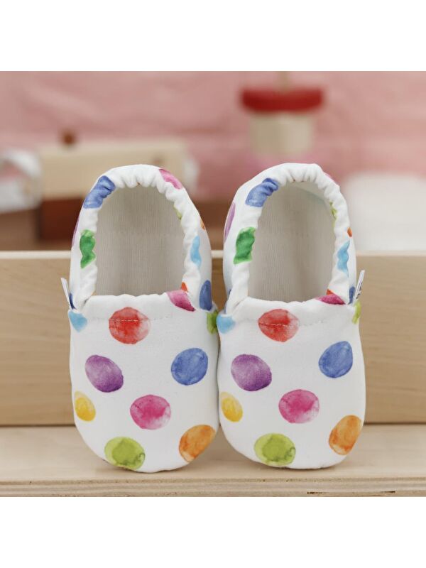 Desenli Bebek Patiği, Kaydırmaz Taban, Ev Kreş Ayakkabısı Panduf - Görsel 5