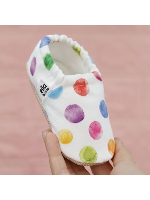 Desenli Bebek Patiği, Kaydırmaz Taban, Ev Kreş Ayakkabısı Panduf - Görsel 6