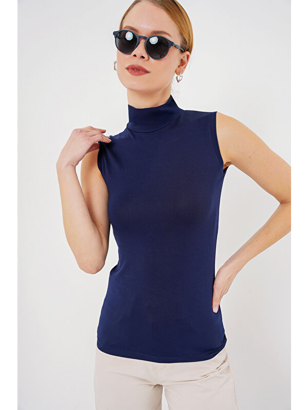 Bigdart Kadın Kolsuz Body 4348 - Lacivert