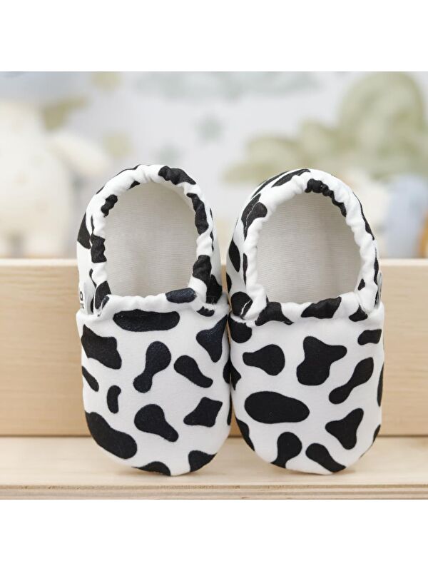 Desenli Bebek Patiği, Kaydırmaz Taban, Ev Kreş Ayakkabısı Panduf - Görsel 5